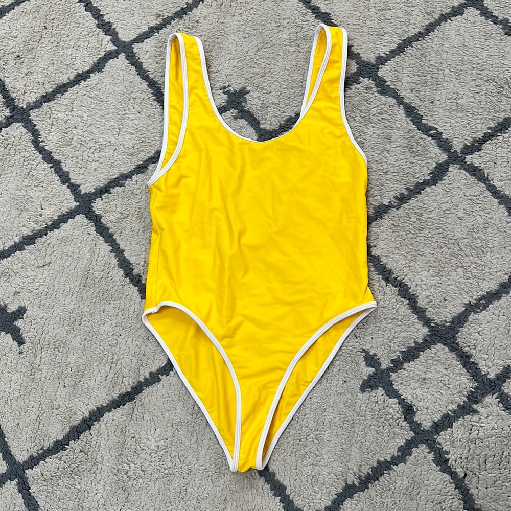 Lovers + Friends - Yellow and White One piece Swimsuit - Excellent condition